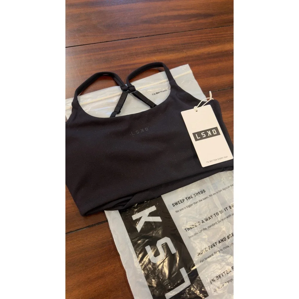 LSKD Twist Sports Bra Black Adjustable Straps Women's Size XS NWT NEW